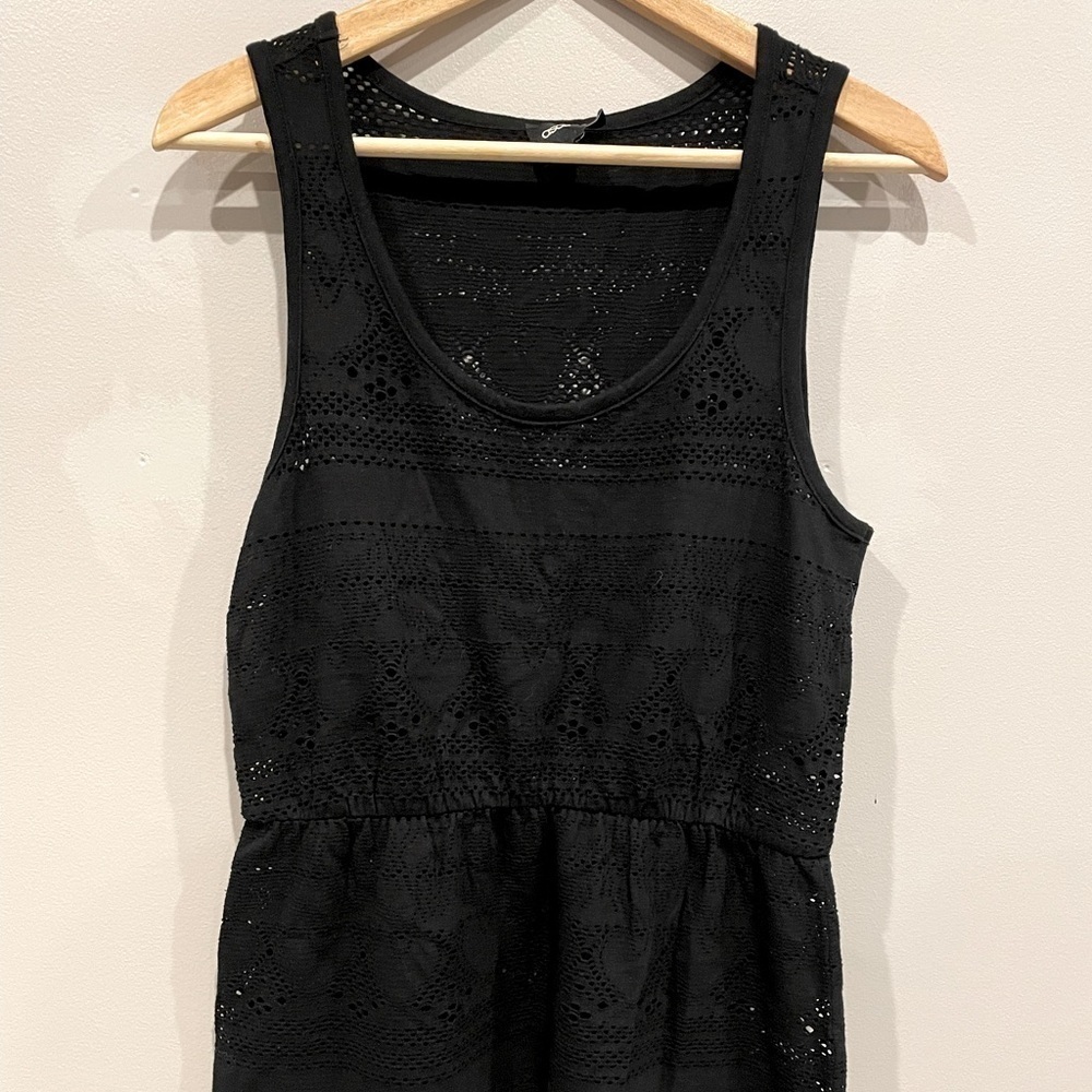 asos Black Eyelet Tank Dress Size 8